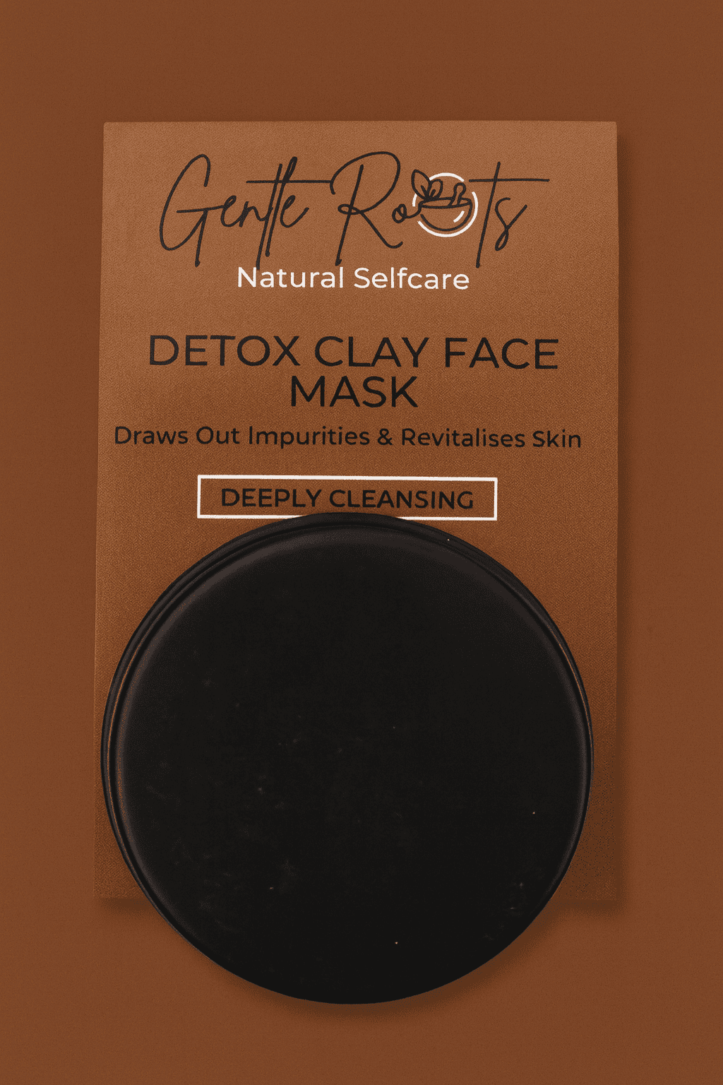 Gentle Roots Detox Clay Face Mask mini – natural clay skincare for clear, radiant skin.