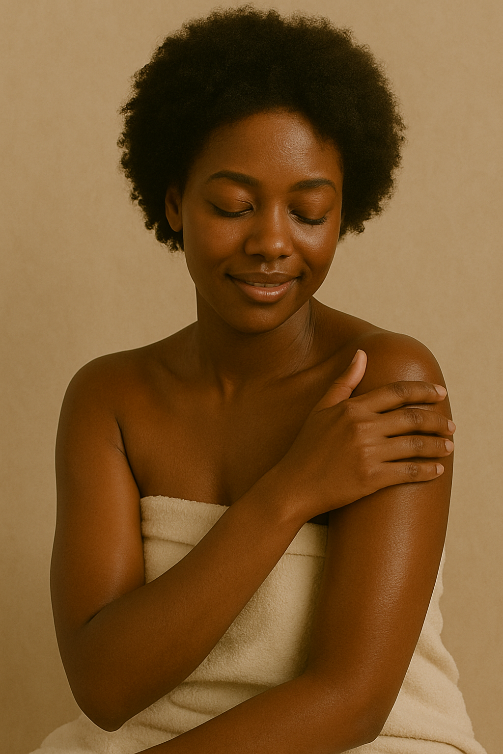 Woman applying Gentle Roots Lavender Face and Body Balm for soft, nourished skin