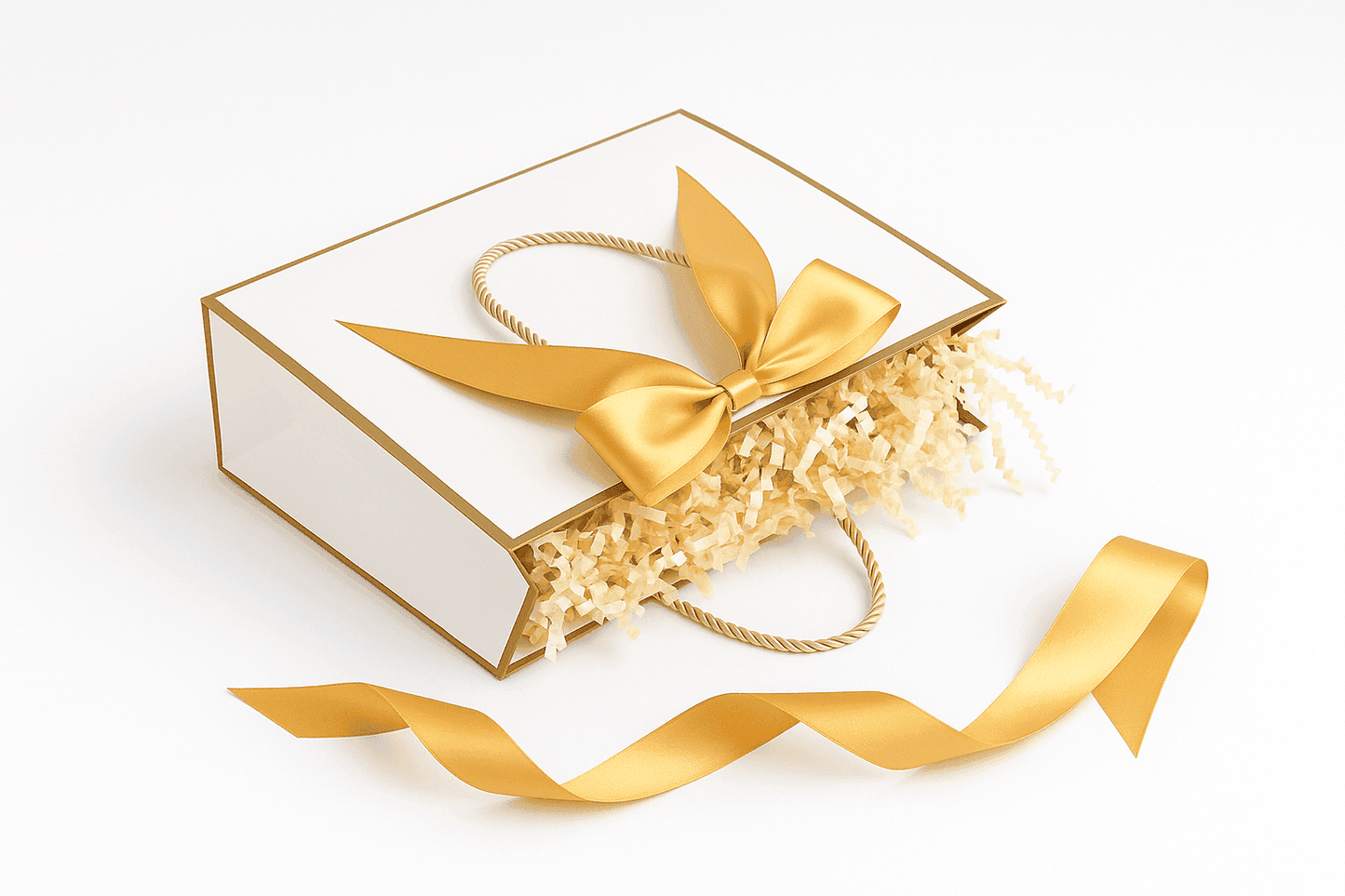 Gentle Roots festive gift bag with gold bow, perfect for luxury natural skincare gifts.