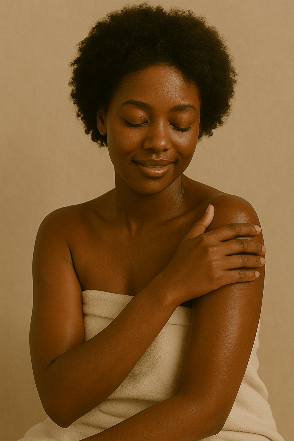 Model applying Gentle Roots Lavender Face and Body Balm – natural skin moisturiser for calm, hydrated skin.