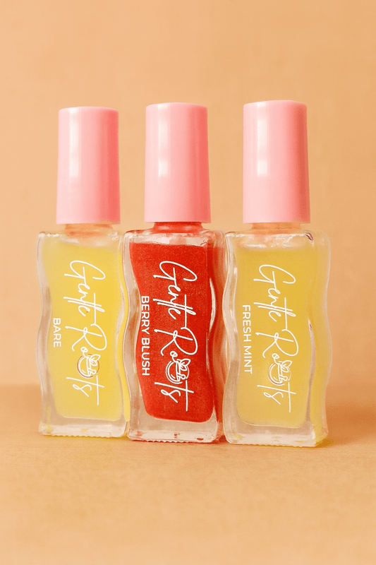 Gentle Roots Nourish Lip Oils – Vegan Lip Care for Hydrated, Glossy Lips – natural, non - toxic skincare handmade in the UK