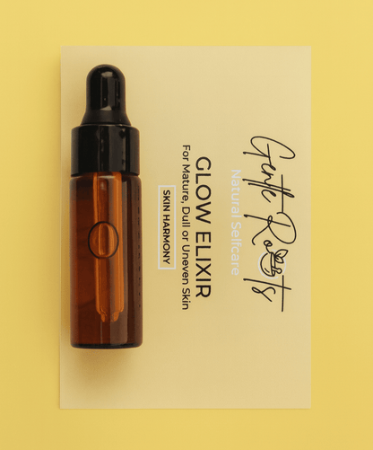 Gentle Roots Mini Glow Elixir – brightening face oil for dull or uneven skin, enriched with sea buckthorn and bakuchiol.