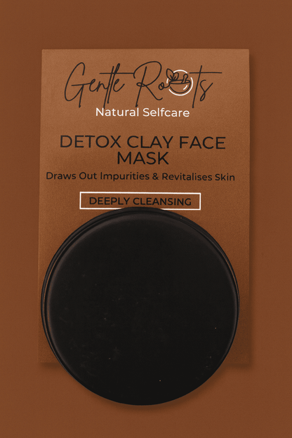 Gentle Roots Detox Clay Face Mask mini – natural clay skincare for clear, radiant skin.