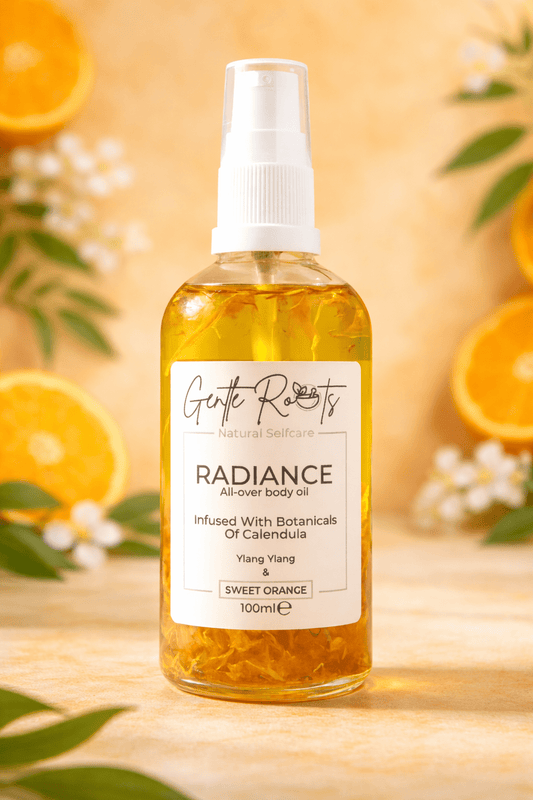 Radiance Body Oil – Sweet Orange & Ylang Ylang by Gentle Roots – natural, non-toxic skincare handmade in the UKBody Oil / Skincare
