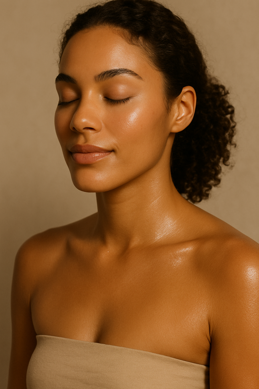 Model applying Gentle Roots Radiance Body Oil Unscented to skin for hydration
