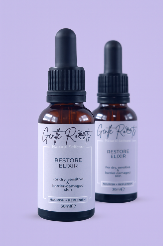 Restore Elixir duo bottles for sensitive skin barrier support