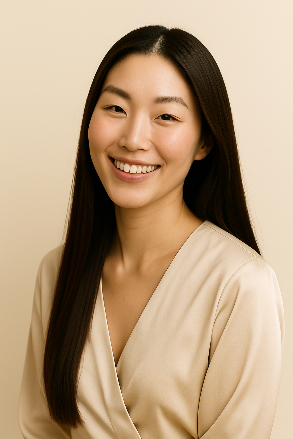 Model with long straight hair using Root Care Hair & Scalp Oil